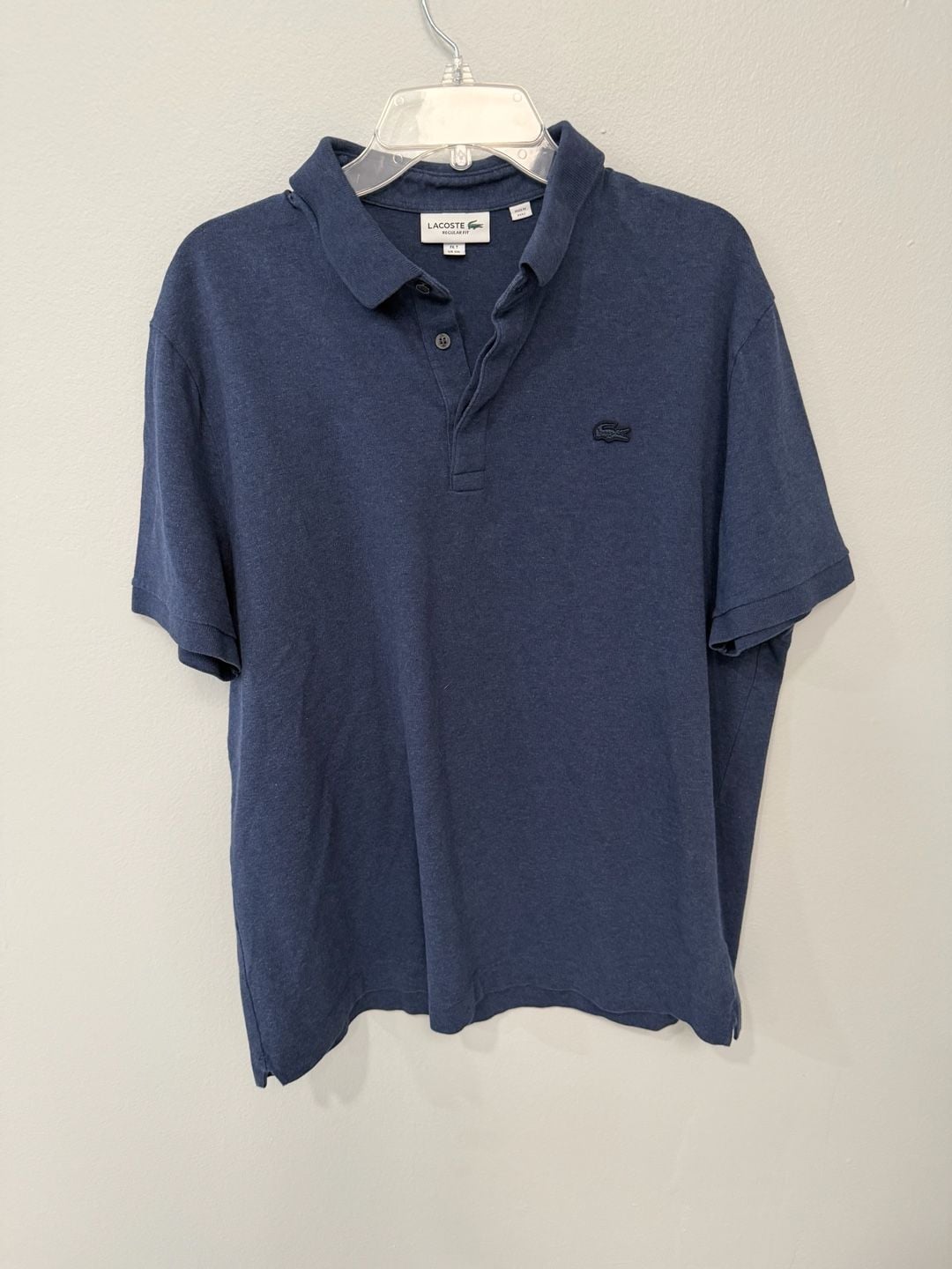 Lot of 2 Lacoste Regular Fit Piqué Polo Shirts - Navy Blue & Black Size XXL 5