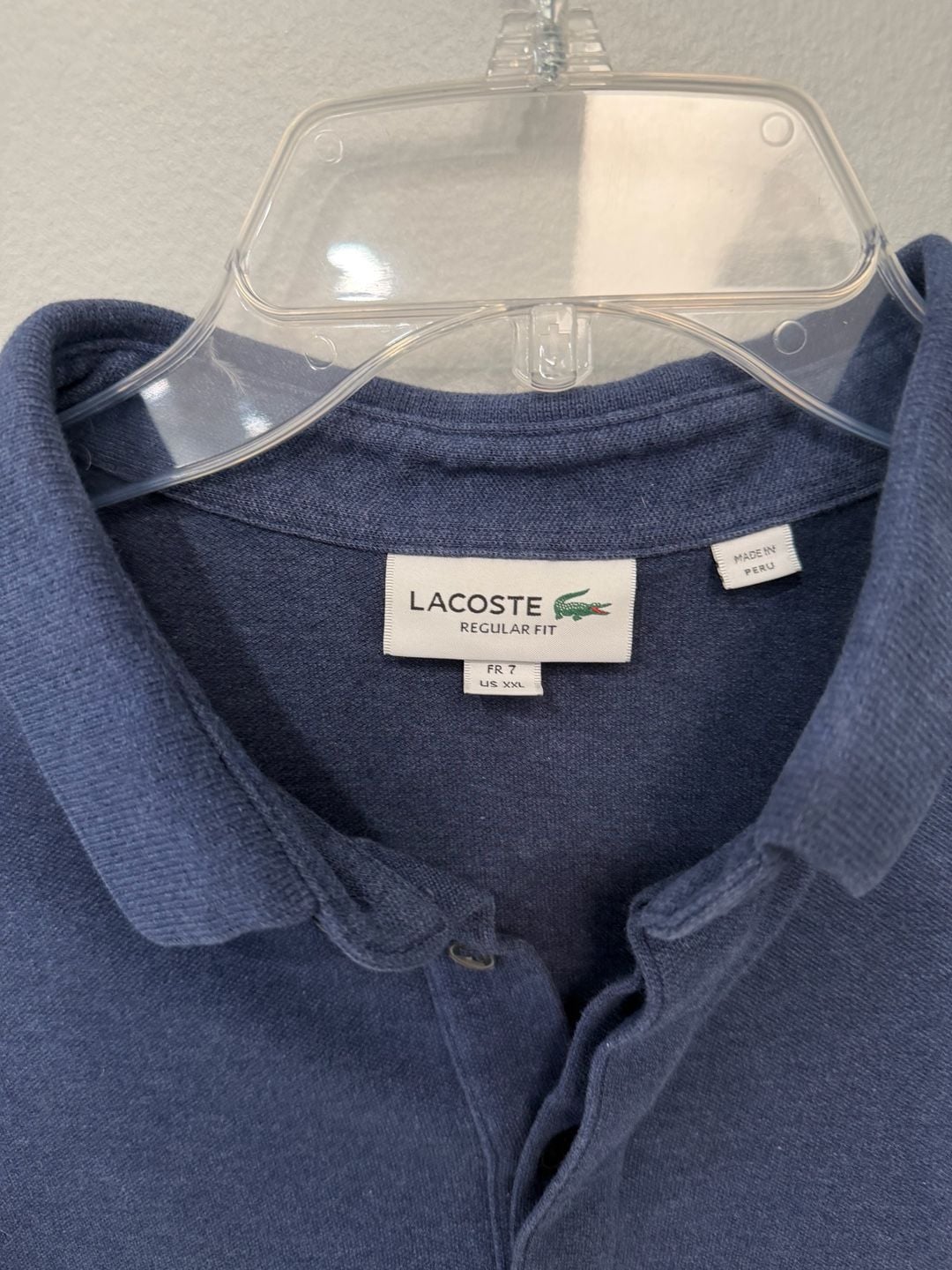Lot of 2 Lacoste Regular Fit Piqué Polo Shirts - Navy Blue & Black Size XXL 7