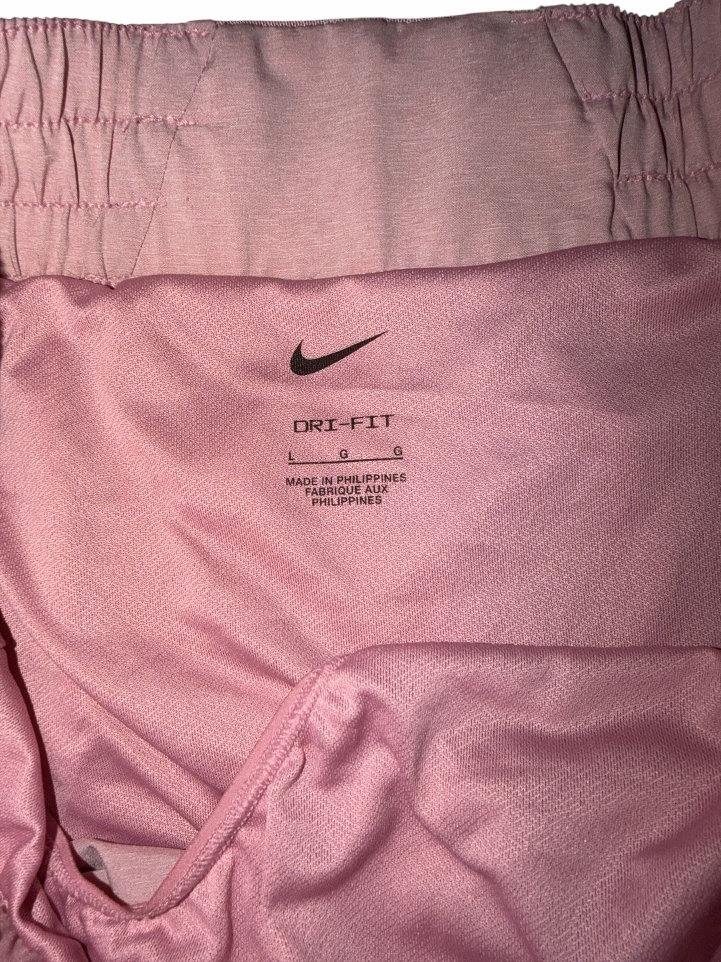 Nike One Women’s Mid-Rise 3” Brief-Lined Shorts – Pink – Women’s Large – NWOT 6