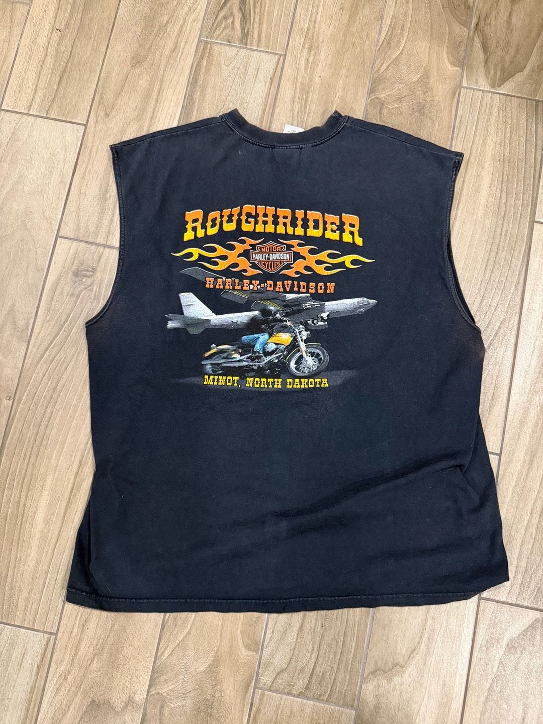 Vintage 2005 Harley-Davidson Roughrider Minot North Dakota Sleeveless T-Shirt 2XL 4