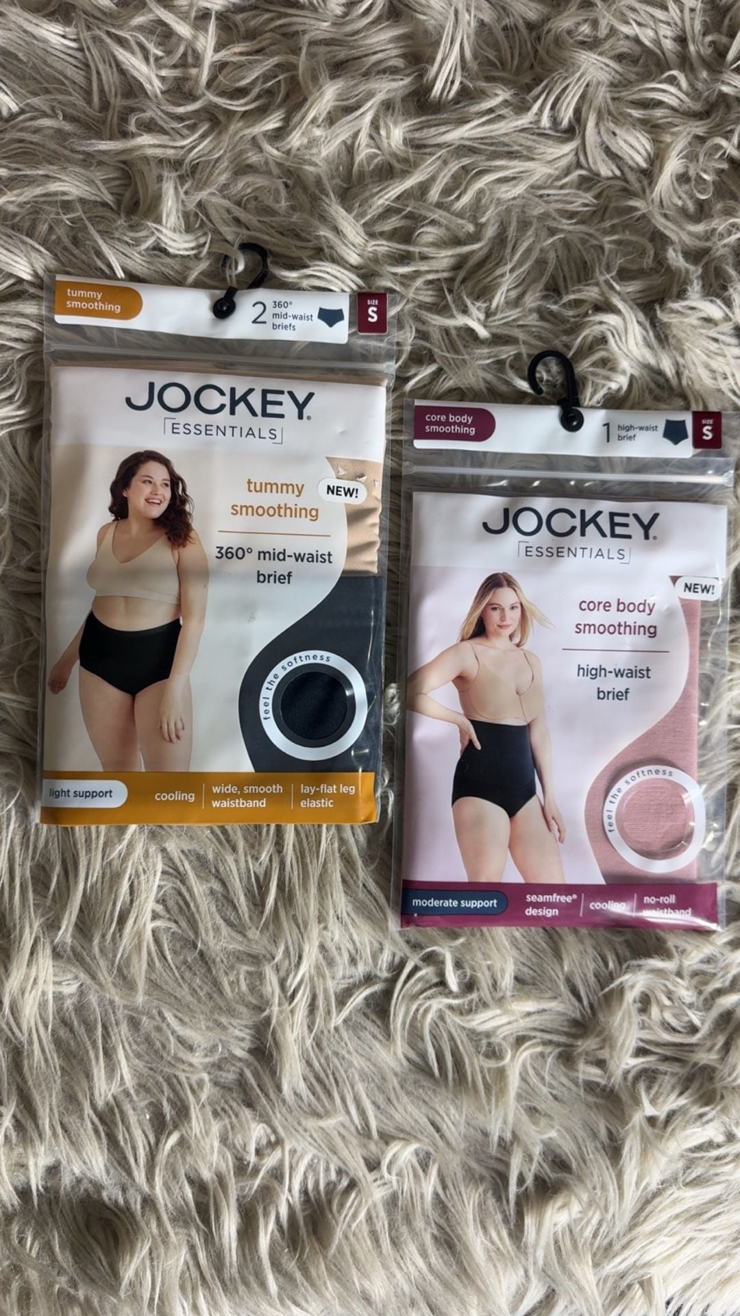 SMALL (2pk mid- High waist) Jockey Essentials Women's Smoothing Brief Bundle 1