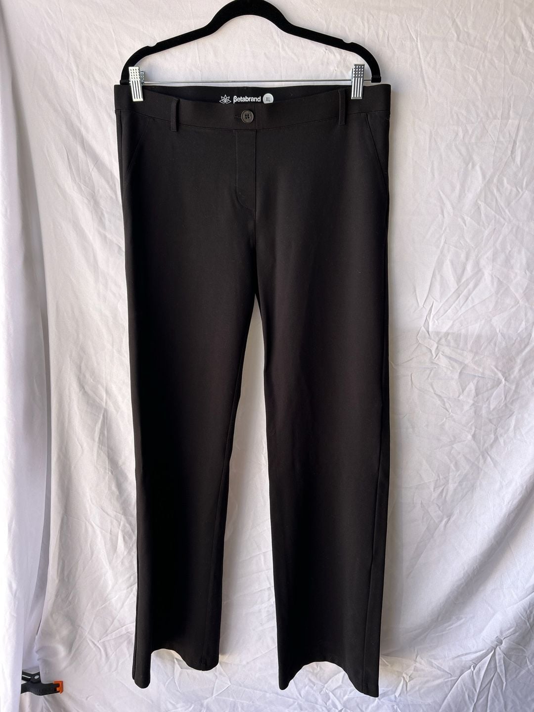 Betabrand Straight-Leg Dress Pant Yoga Pants Black XL 2