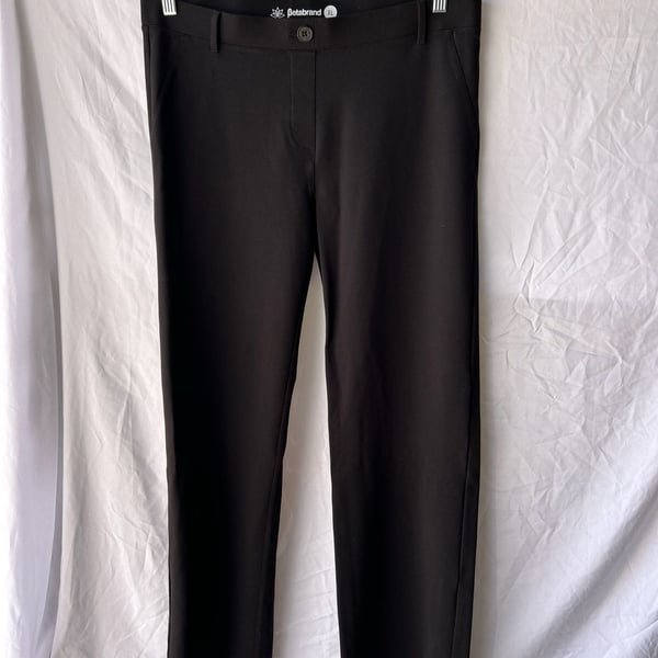 Betabrand Straight-Leg Dress Pant Yoga Pants Black XL