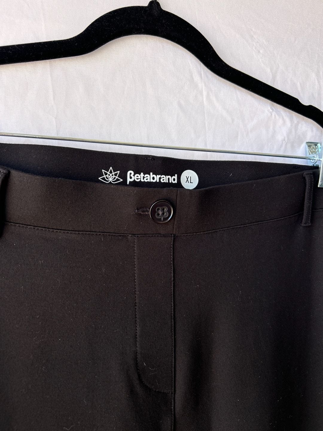 Betabrand Straight-Leg Dress Pant Yoga Pants Black XL 3