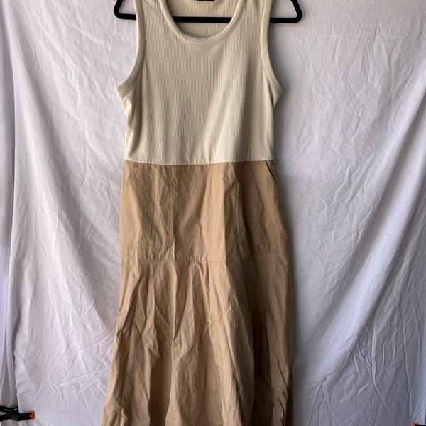 Simply Vera Vera Wang Ribbed Knit Mixed Media Midi Dress with Pockets