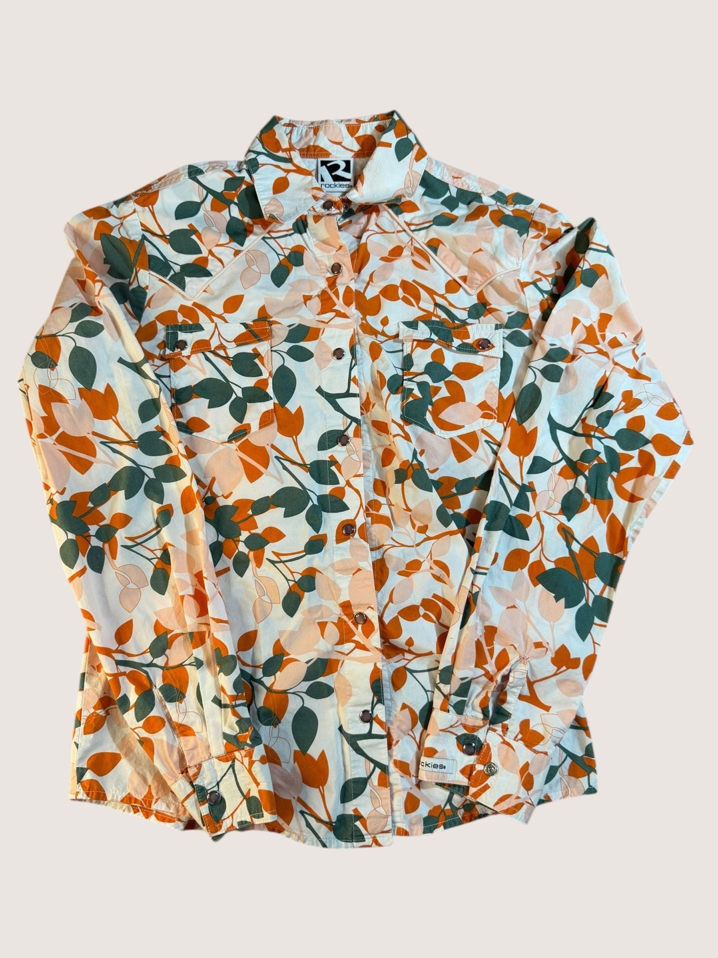 Vintage Rockies Floral Western Snap Front Blouse Women's Small 2