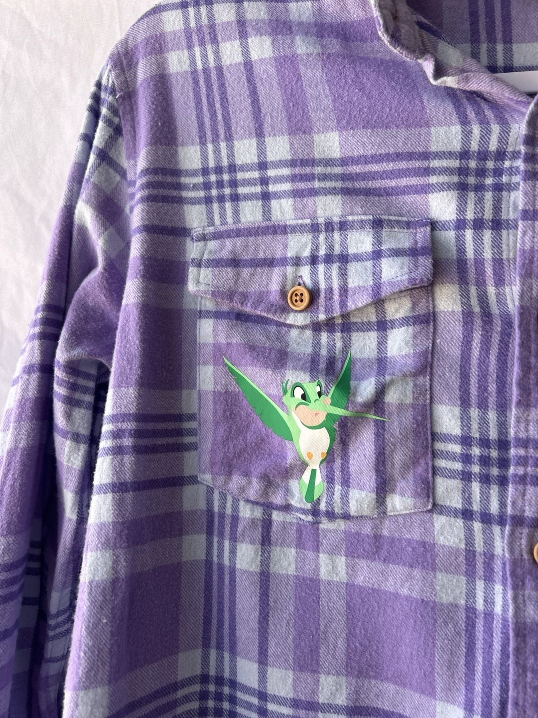 Disney Our Universe Pocahontas Purple Plaid Flannel Button-Up Shirt 3