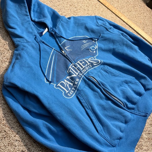 Champion Eastern Illinois Panthers Full Zip Hoodie Blue Size Medium