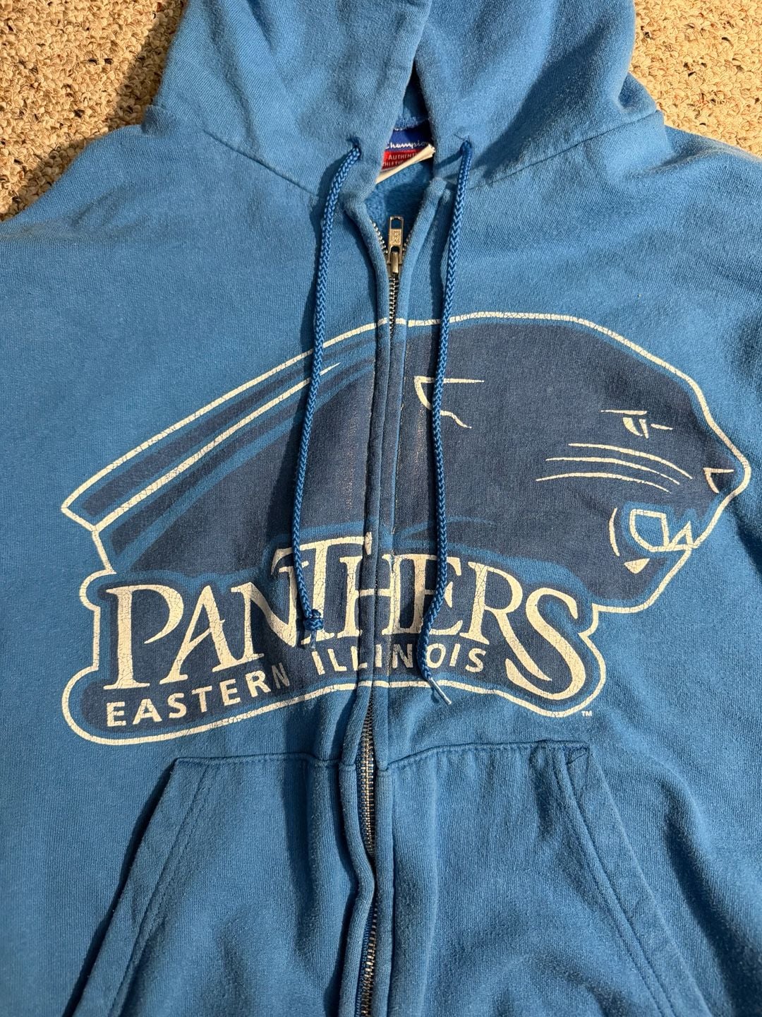 Champion Eastern Illinois Panthers Full Zip Hoodie Blue Size Medium 4