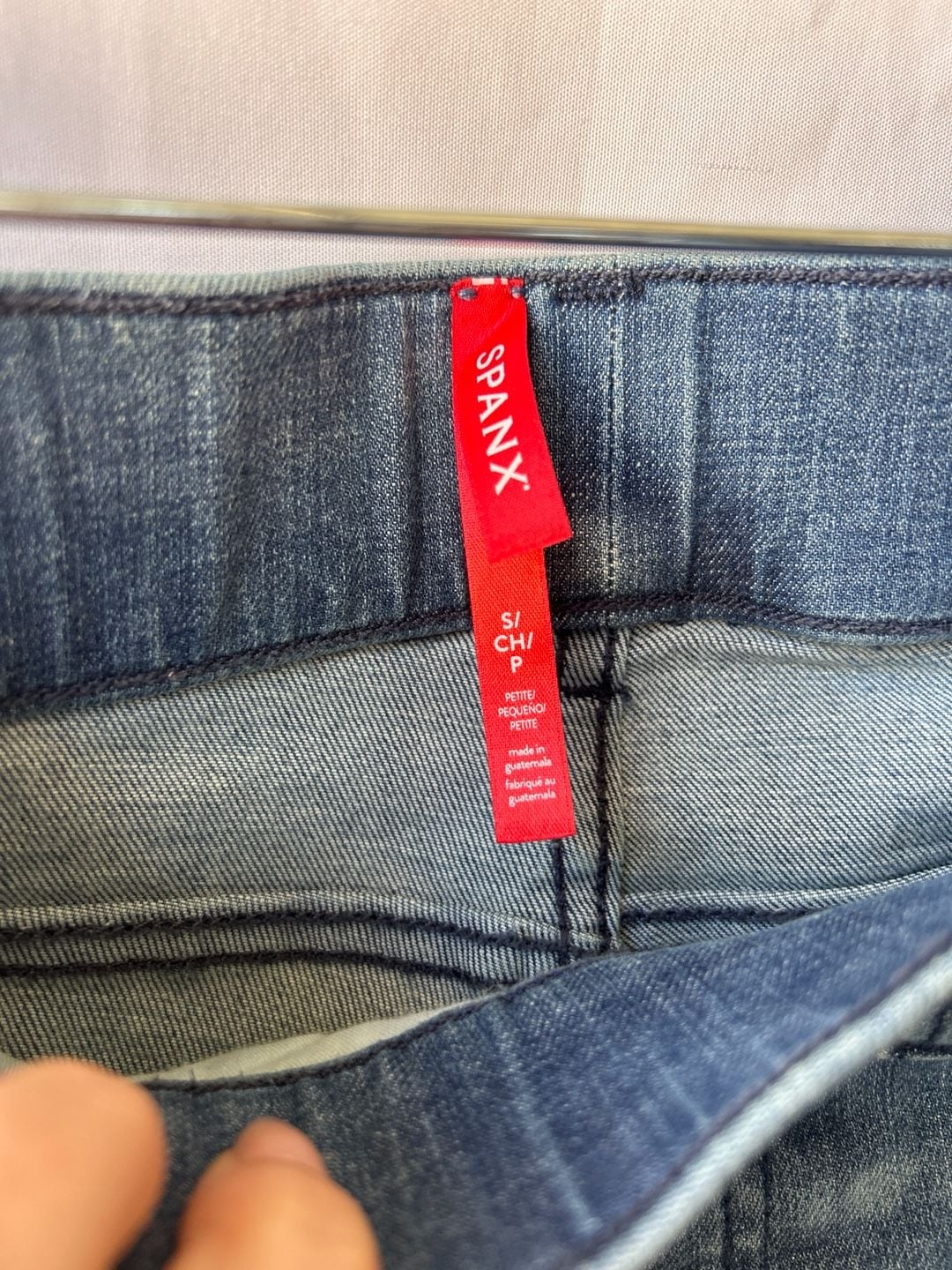 Spanx Petite Cropped Kick Flare Jeans in Vintage Indigo 4