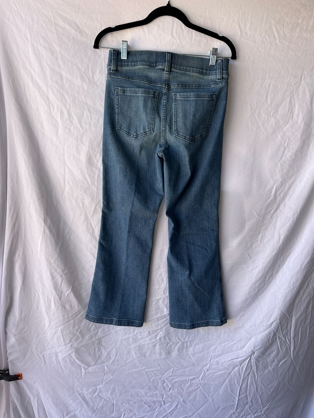 Spanx Petite Cropped Kick Flare Jeans in Vintage Indigo 5
