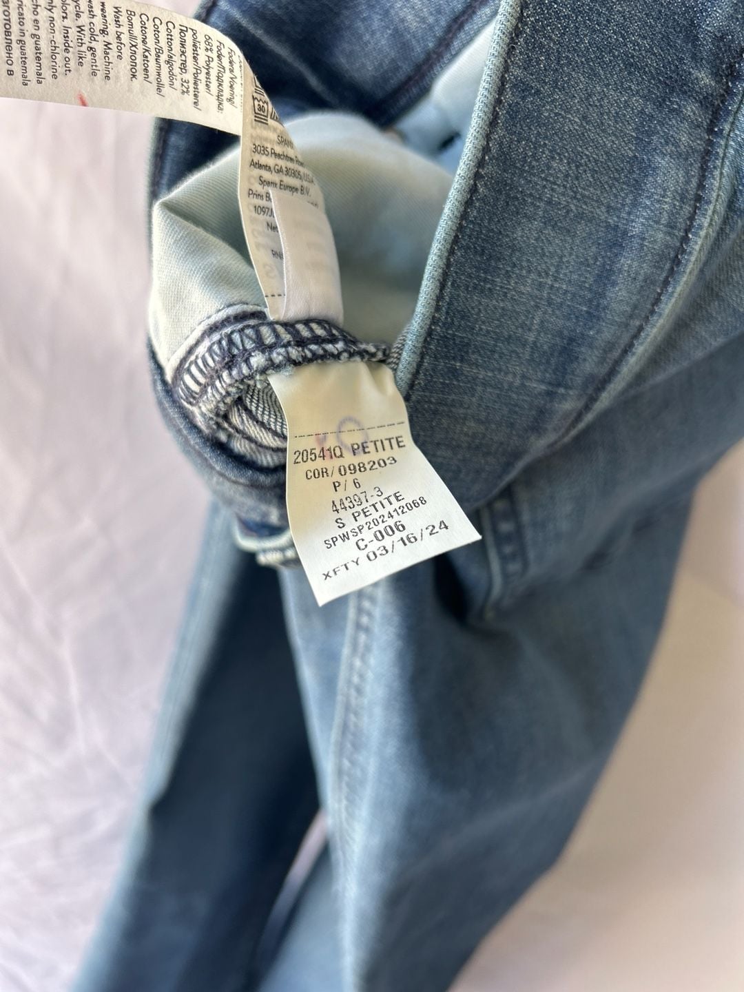 Spanx Petite Cropped Kick Flare Jeans in Vintage Indigo 6
