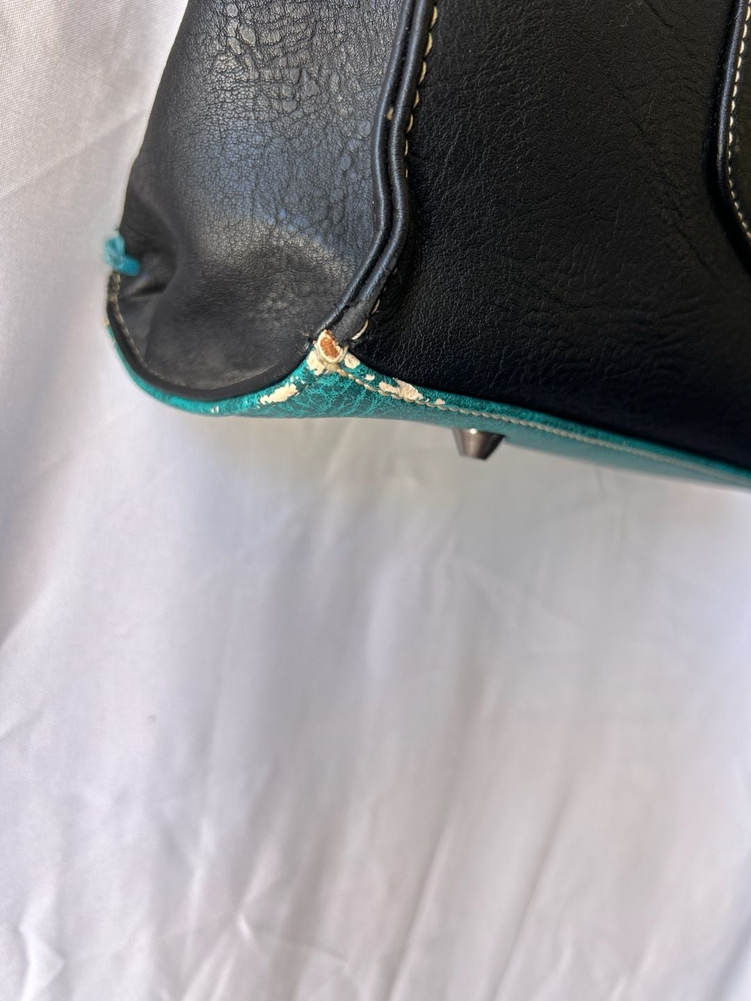 Montana West Black and Turquoise Studded Concealed Carry Tote Bag 7
