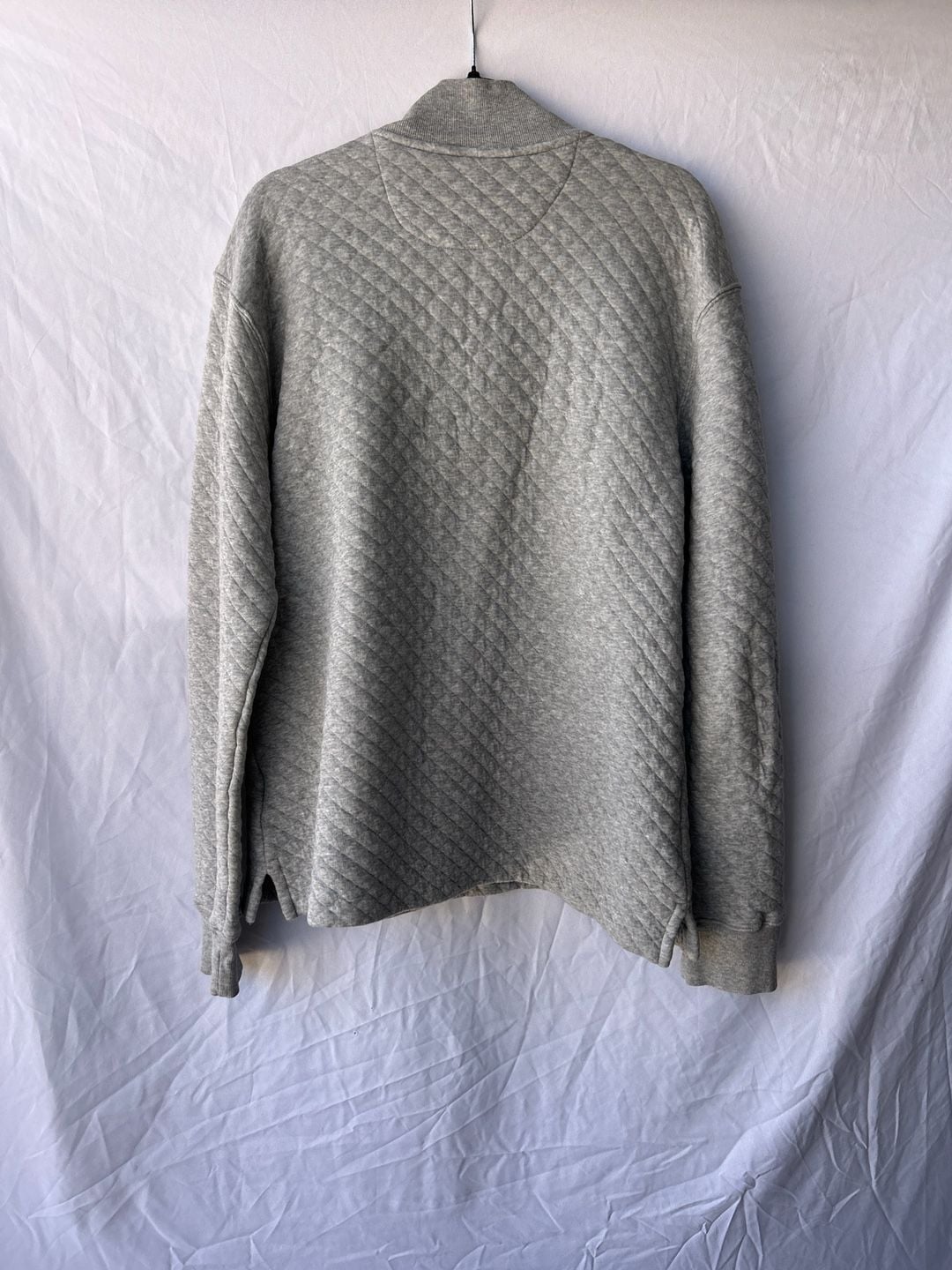 Southern Proper Men's Quilted Quarter Zip Pullover Sweatshirt Heather Grey Large 5