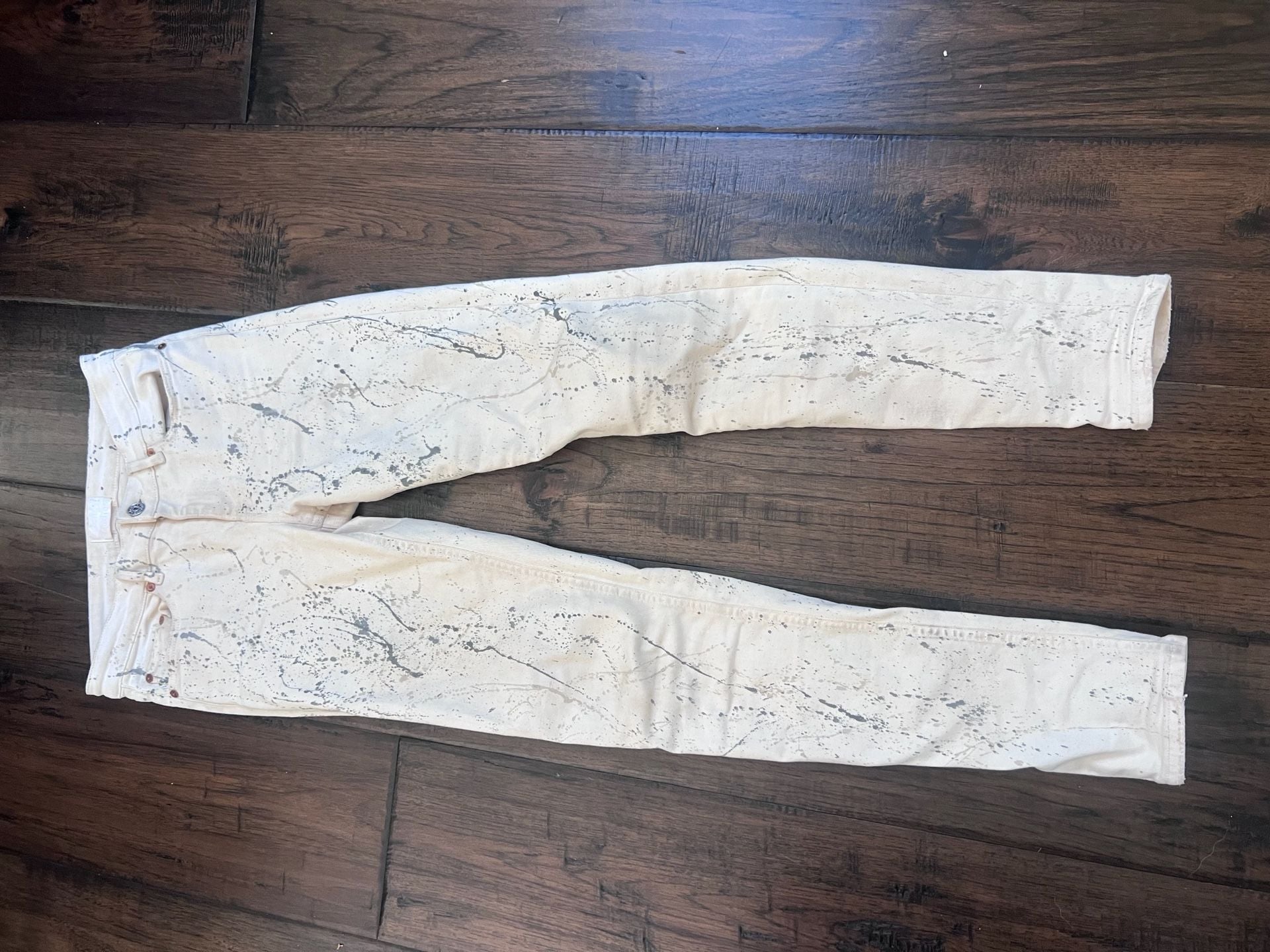 Acne Studios Skin 5 White Vintage Paint Splatter Skinny Jeans Size 26/34 6
