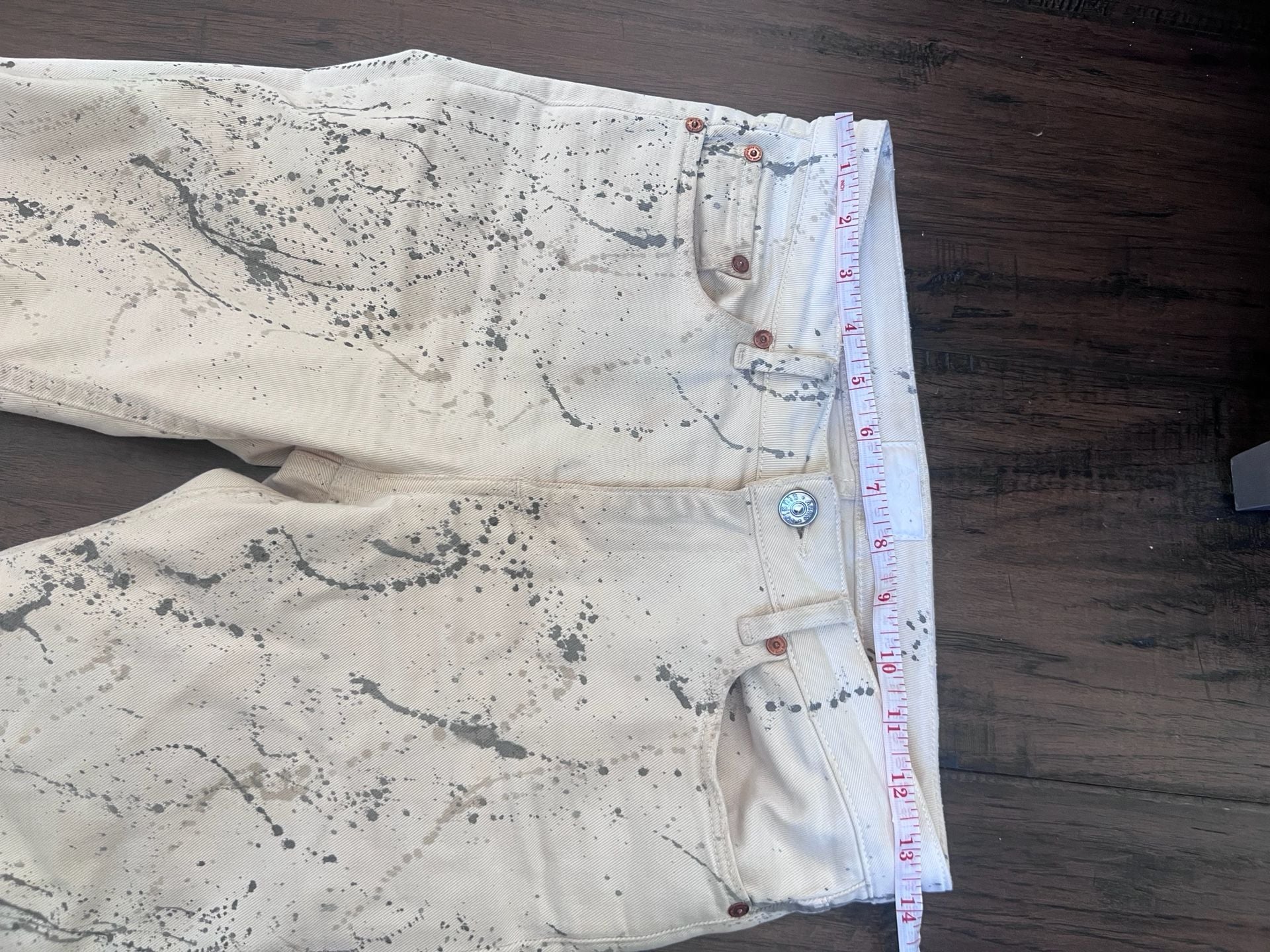 Acne Studios Skin 5 White Vintage Paint Splatter Skinny Jeans Size 26/34 9