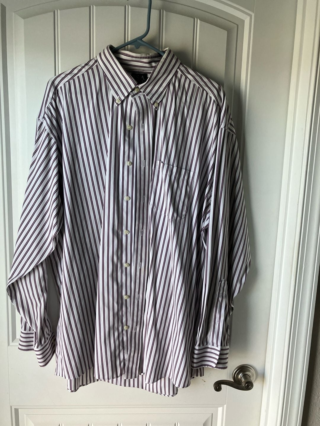 Jos. A. Bank Traveler's Collection Striped Cotton Button Down Dress Shirt Size 17.5-35 2