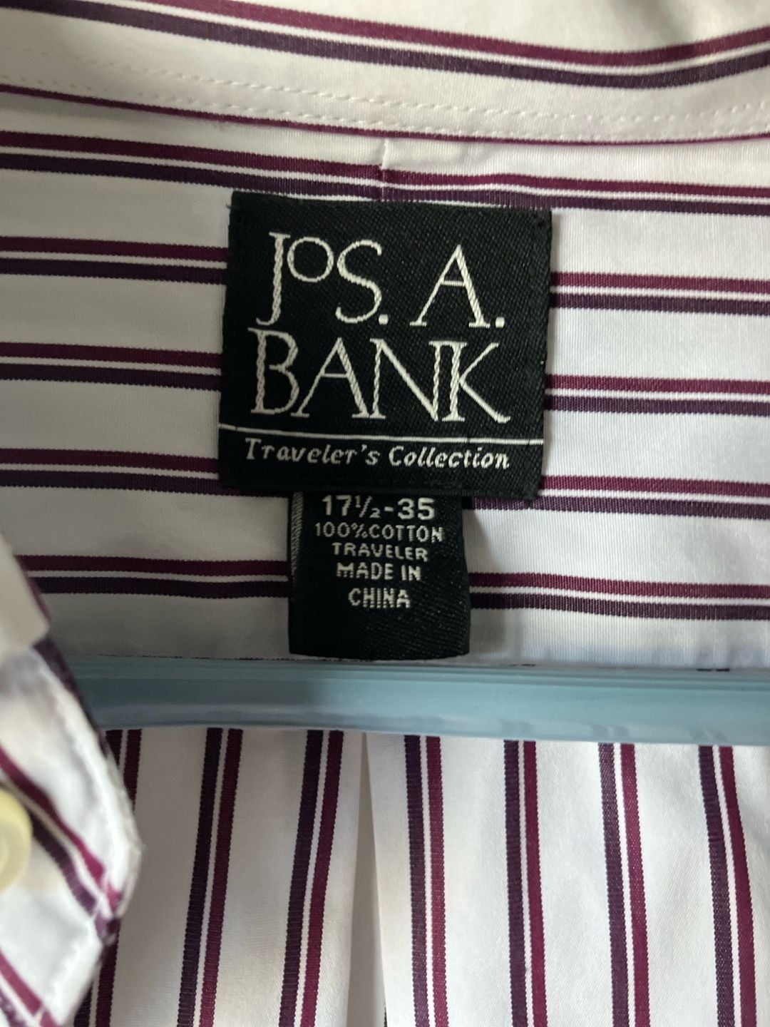 Jos. A. Bank Traveler's Collection Striped Cotton Button Down Dress Shirt Size 17.5-35 3