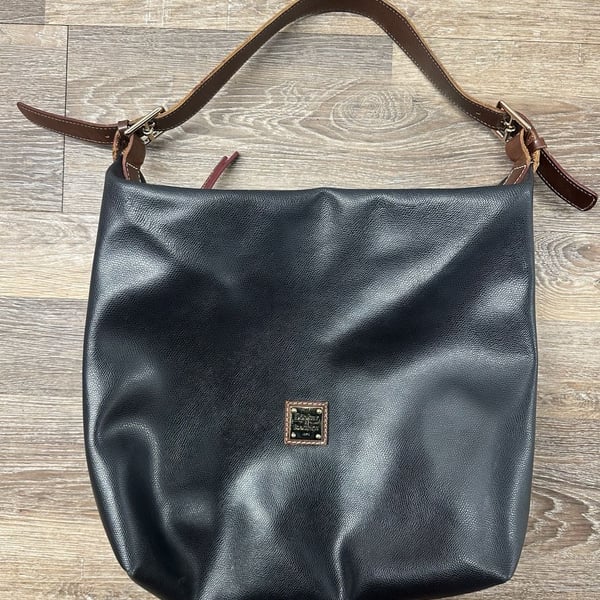 Dooney & Bourke Black Pebble Leather Large Hobo Shoulder Bag