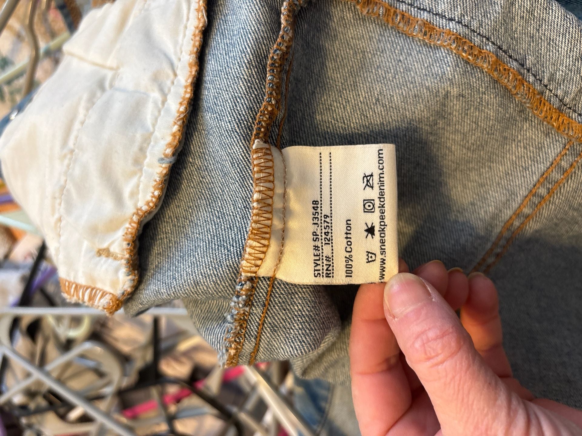 Sneak Peek Distressed Medium Wash Denim Trucker Jacket 5