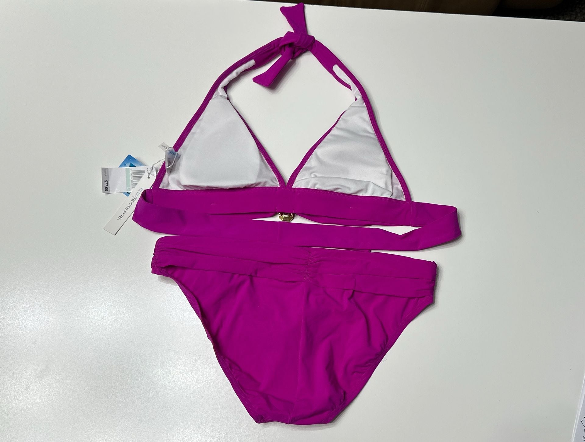 Bleu Rod Beattie Jewel Box Bikini Set Amethyst Purple Embellished Halter Size 8 5