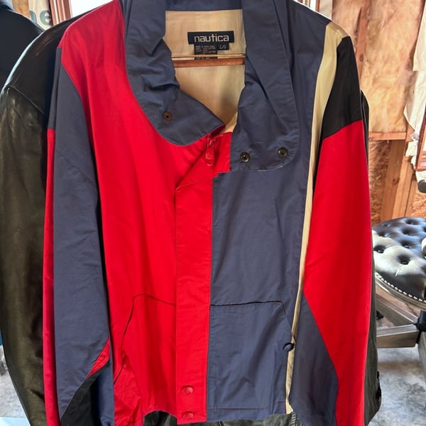 Vintage 90s Nautica Colorblock Cotton Windbreaker Jacket Large