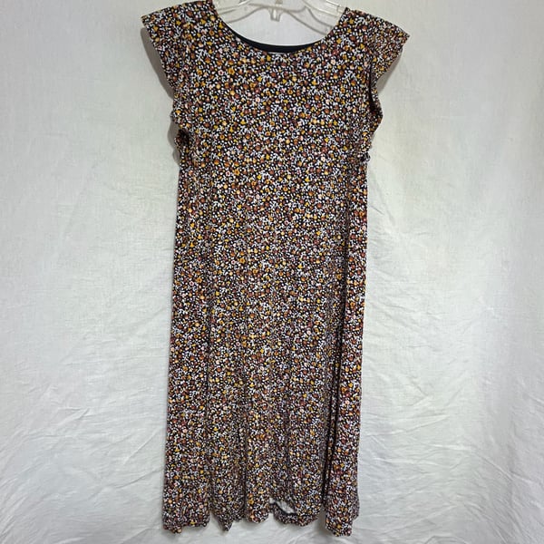 Grandmacore cottagecore LOFT Floral Flutter Sleeve Shift Dress Size Small
