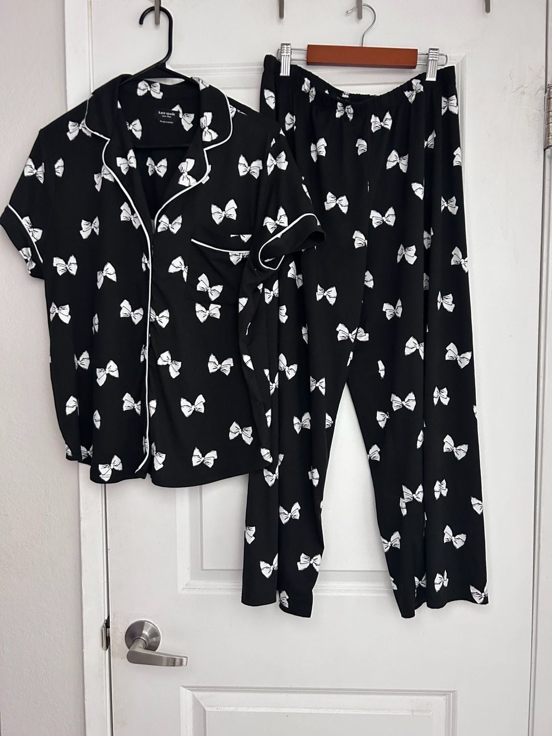 Kate Spade New York Black and White Bow Print PJ Set 1