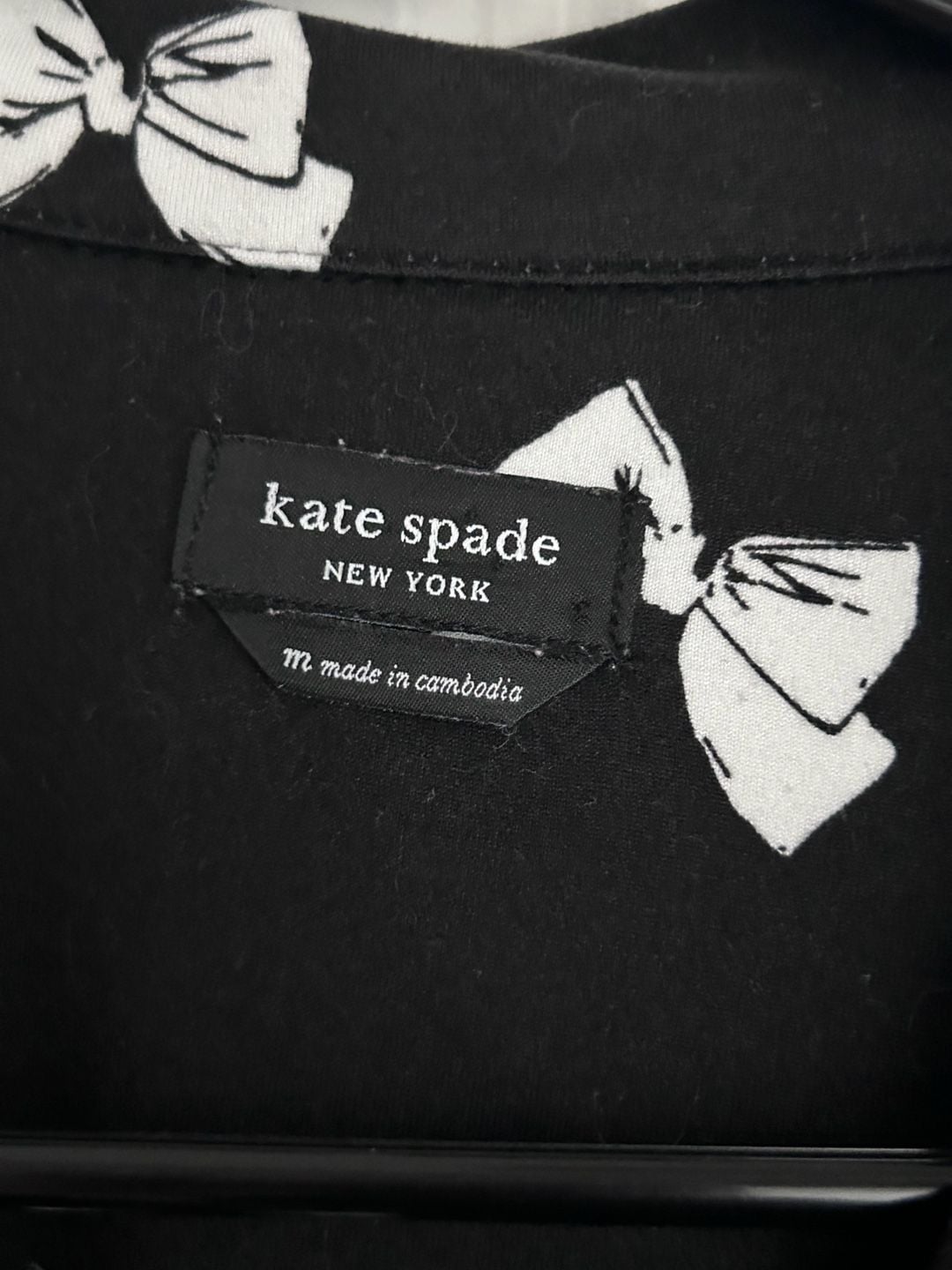 Kate Spade New York Black and White Bow Print PJ Set 2