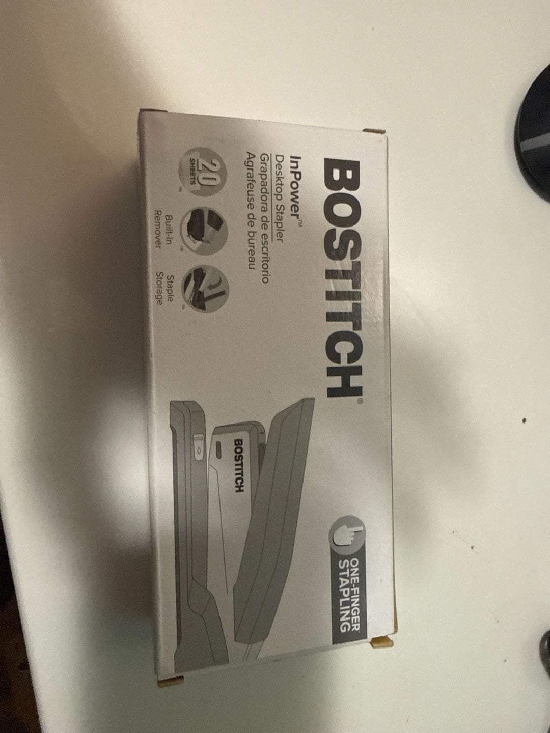Bostitch InPower Spring-Powered Desktop Stapler, 20-Sheet Capacity, Black 3