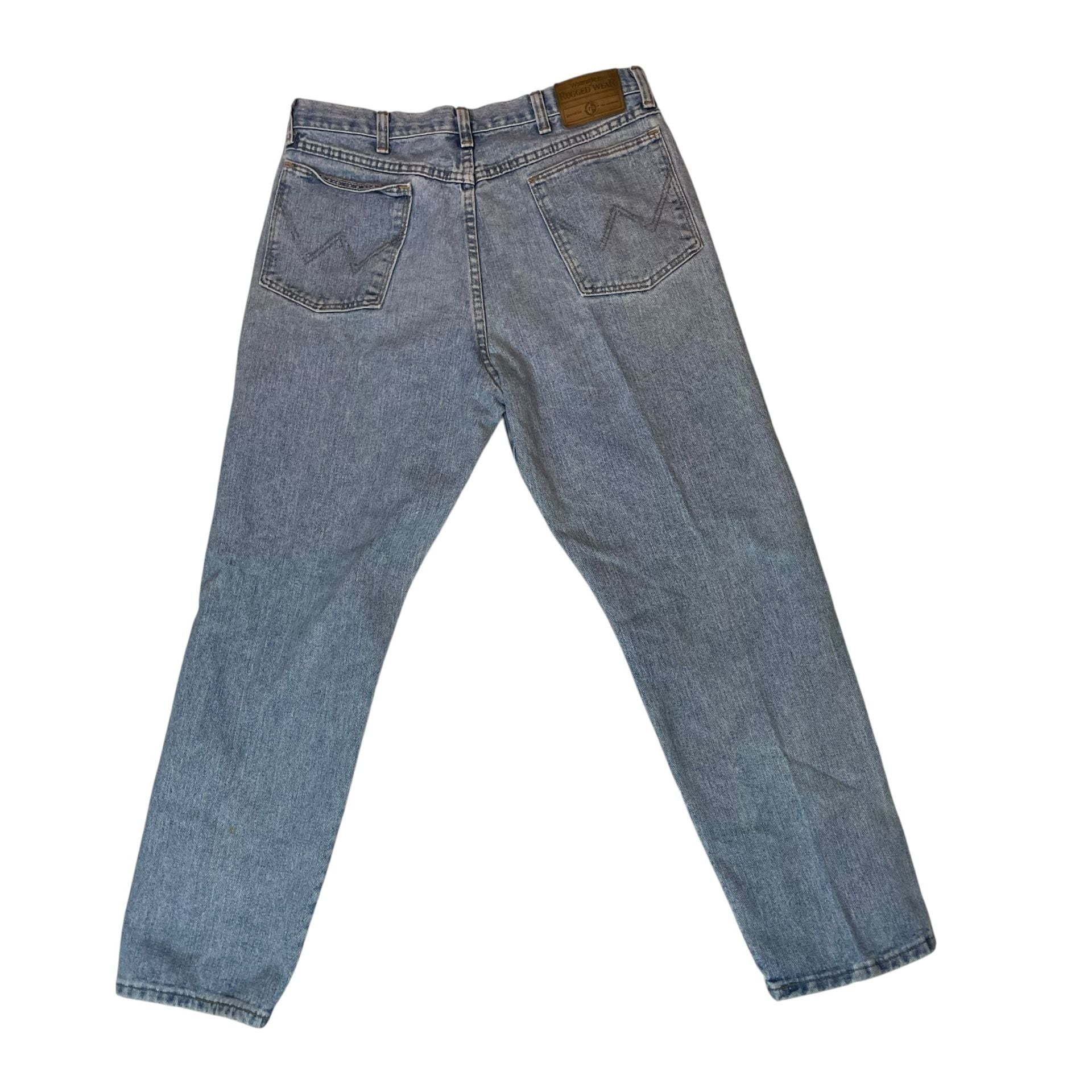 Wrangler Rugged Wear Jeans Mens 34x30 Blue Straight Leg Denim 9