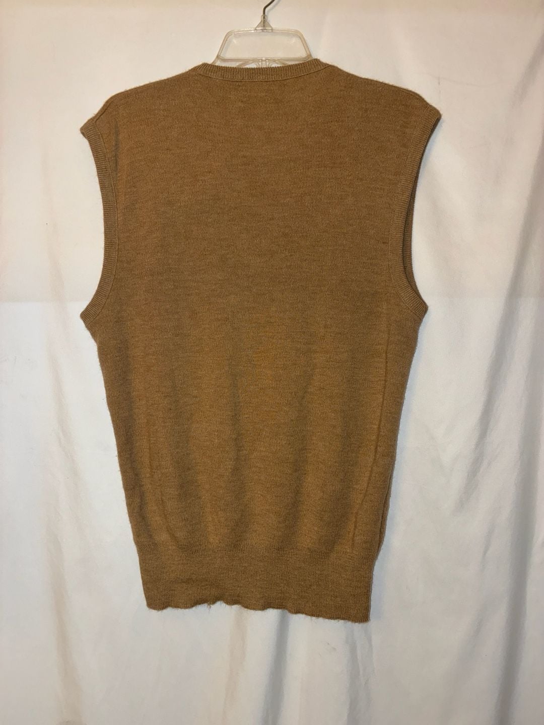Vintage Puritan Men's 100% Orlon Acrylic V-Neck Sweater Vest Brown Large 4
