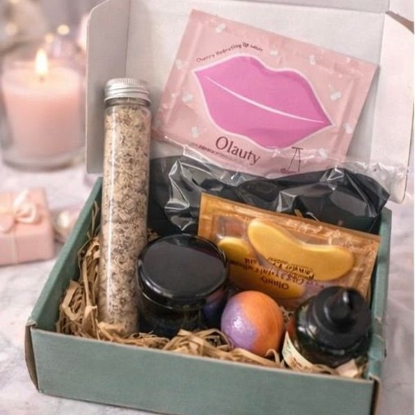 Beauty & Self Care Delights Gift Box Set with Lip & Eye Masks etc