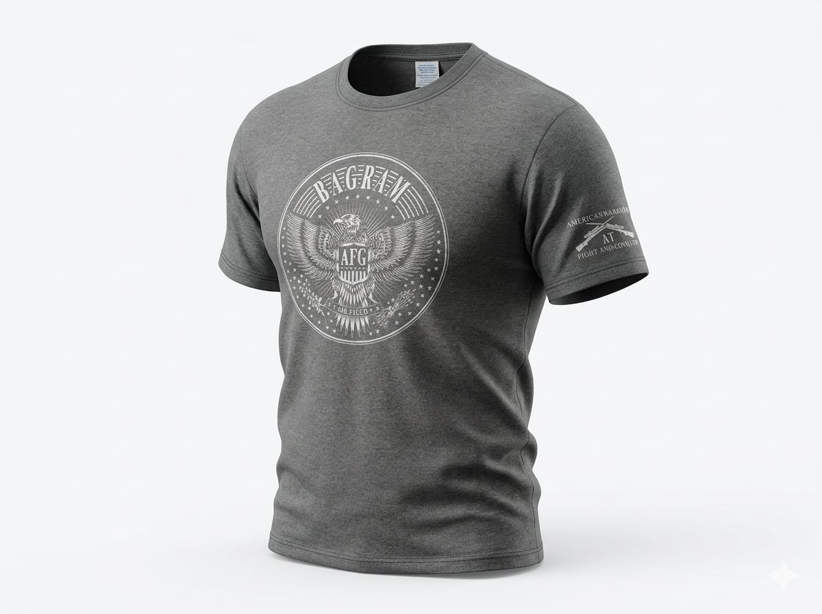 Vintage American Warrior Bagram Air Field AFG Eagle Graphic Mens L T-Shirt 2