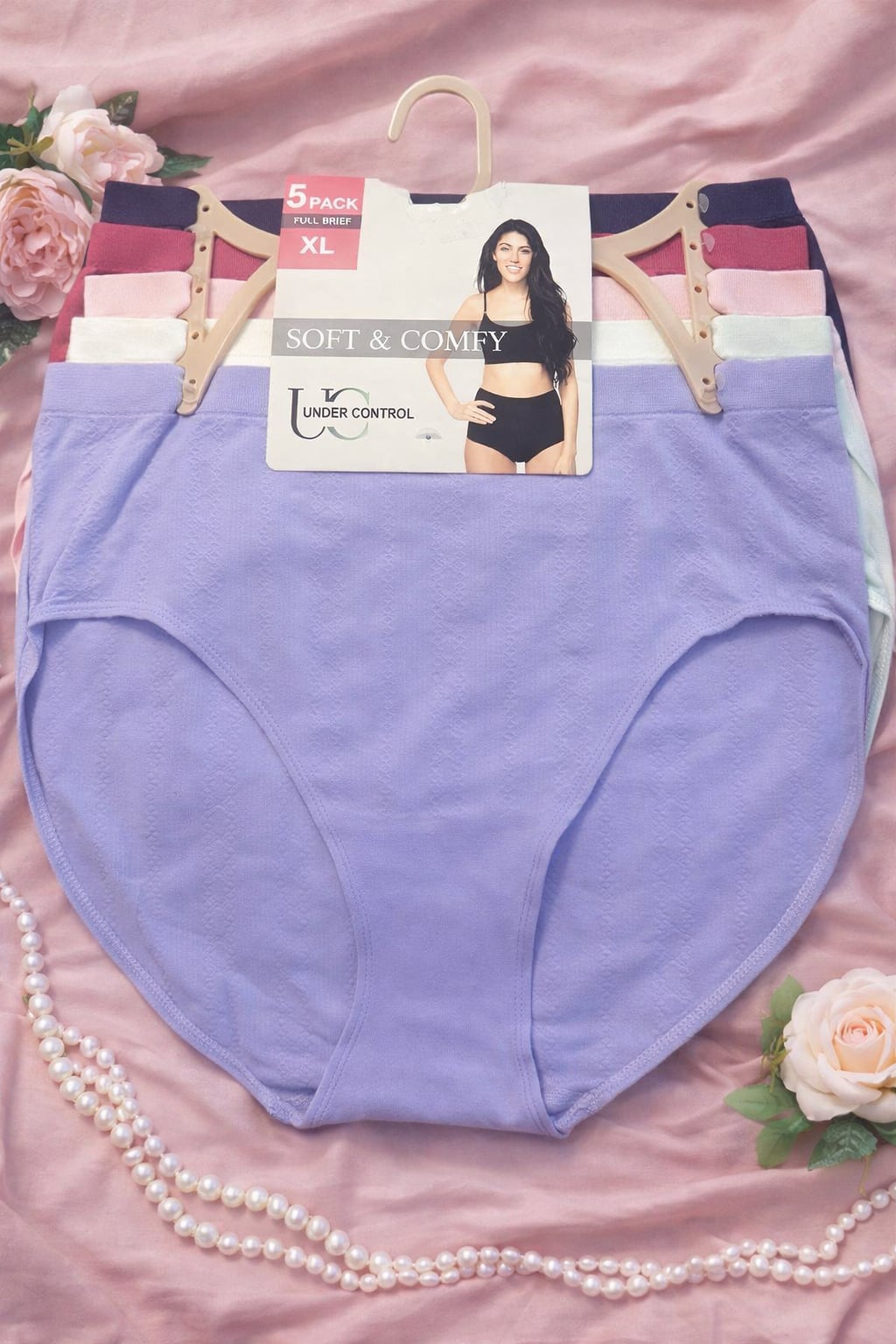 Under Control Womens Soft & Comfy Full Brief Seamless Panties 5-Pack XL
Please send me a message of which set you’d prefer after check out (Pic#1 or Pic#2)
Thank you 2