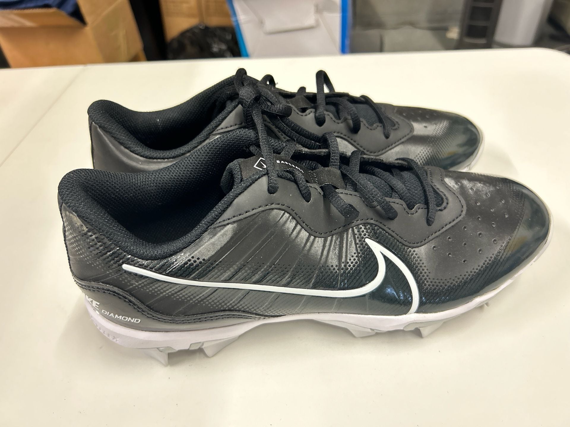 Nike Alpha Huarache Keystone 4 Low Baseball Cleats Men's Size 9 Black and White DJ6524-001 3