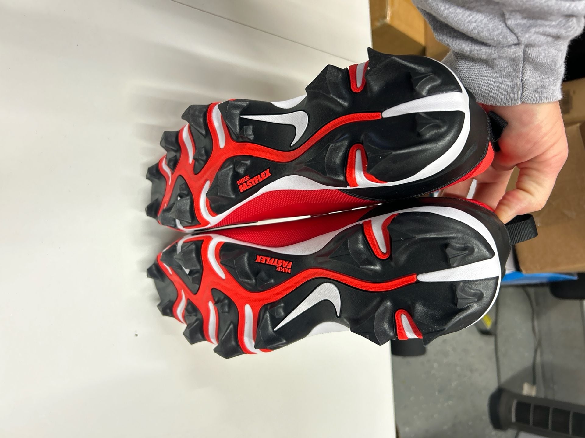 Nike Force Trout 9 Keystone Men's Baseball Cleats University Red White FB9728-600 6