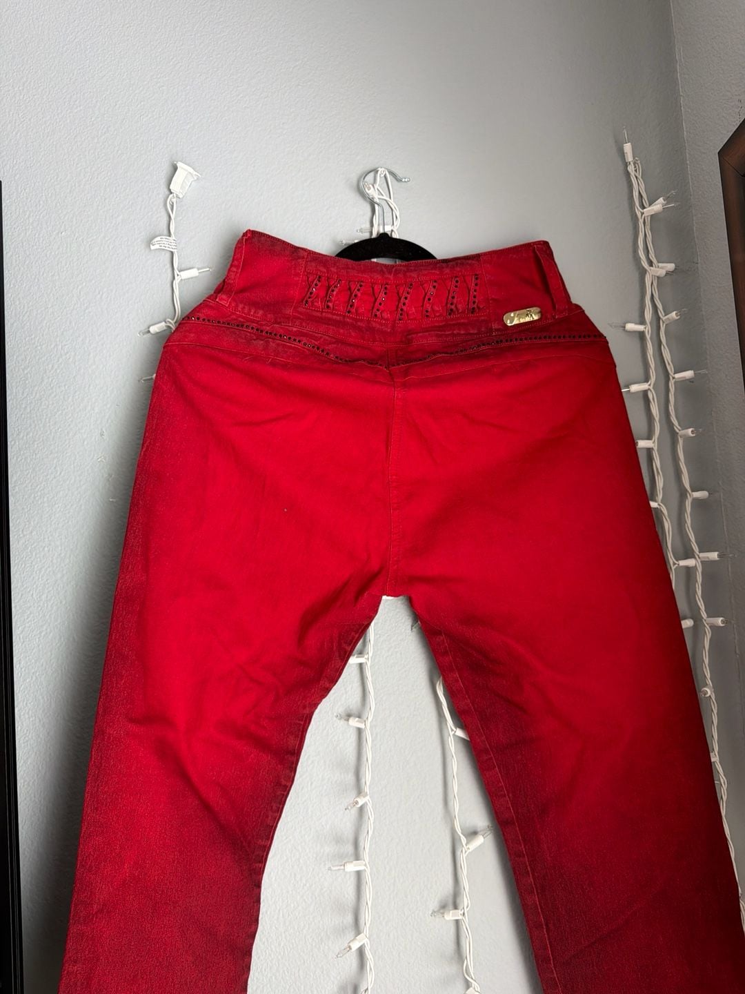 A Studio Women's Red High-Waisted Skinny Jeans 11