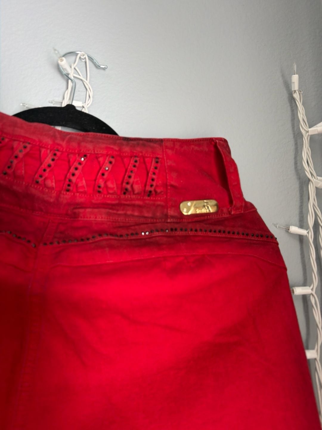A Studio Women's Red High-Waisted Skinny Jeans 13
