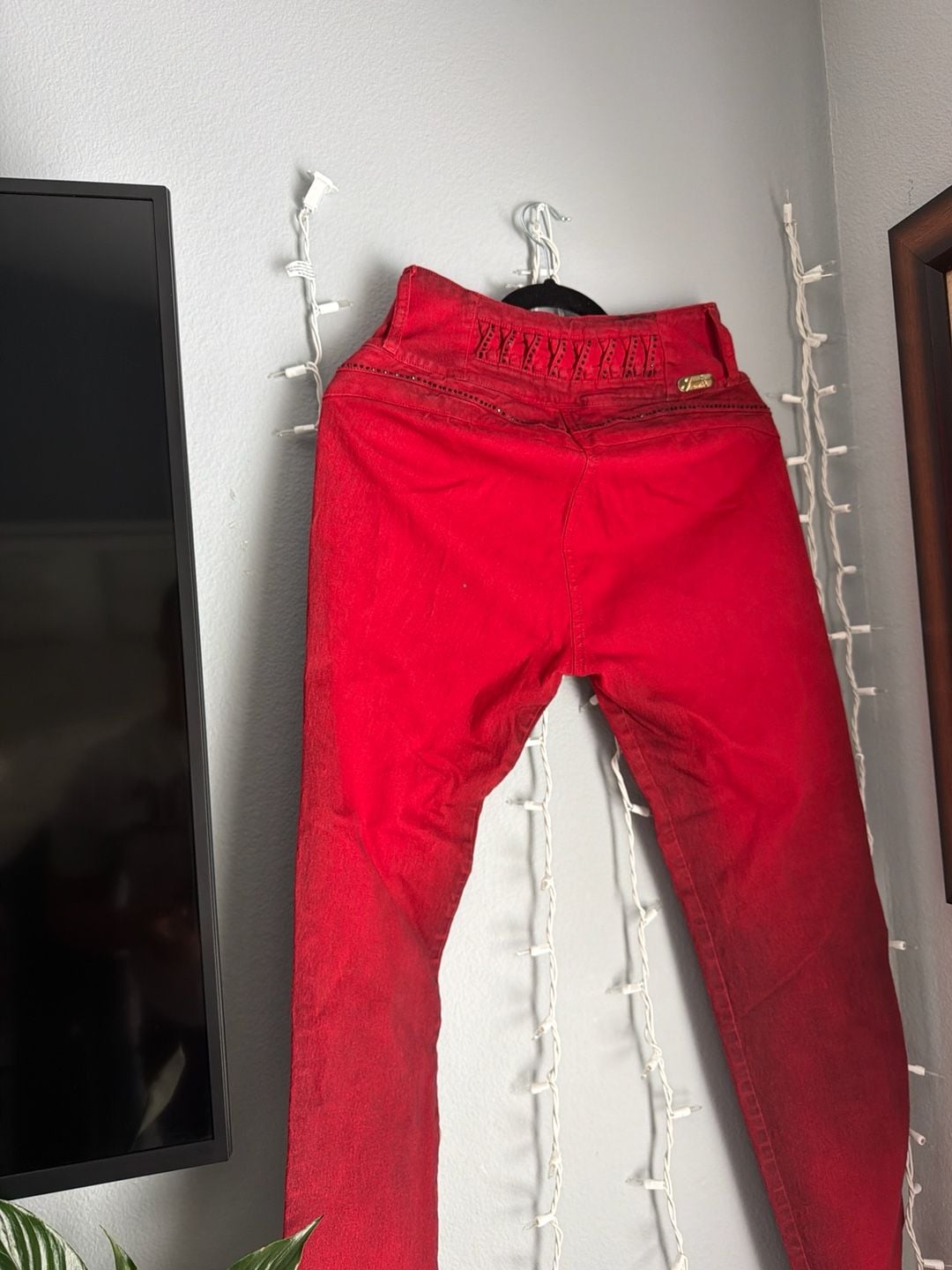 A Studio Women's Red High-Waisted Skinny Jeans 15
