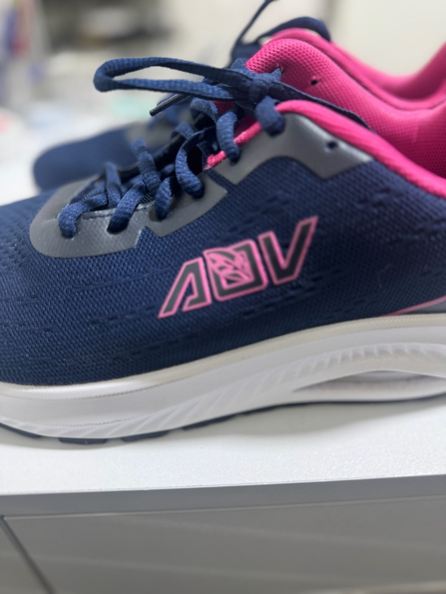 AOV Women's Wide Toe Box Walking Shoes with Arch Support Navy/Pink 13