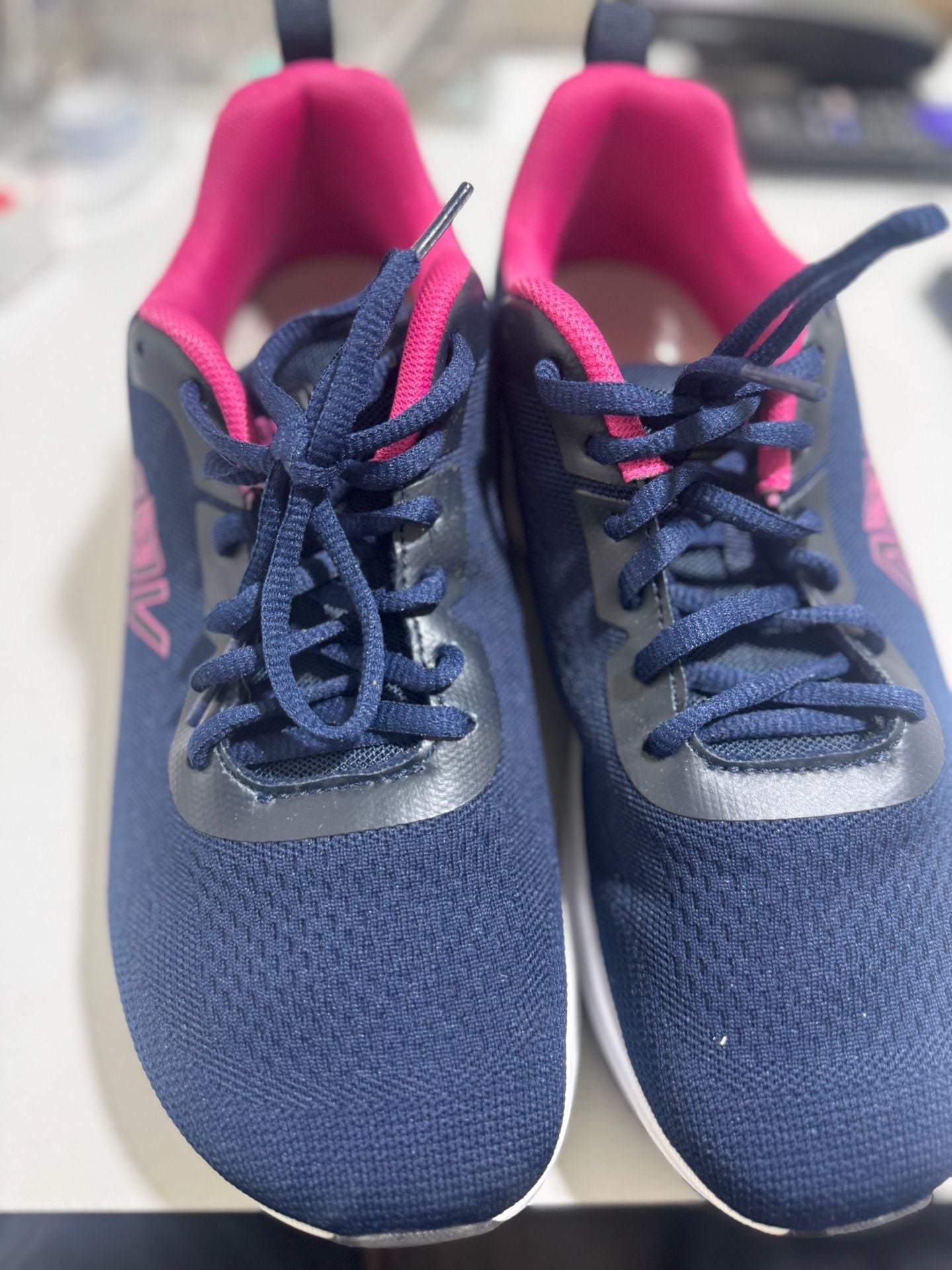 AOV Women's Wide Toe Box Walking Shoes with Arch Support Navy/Pink 15