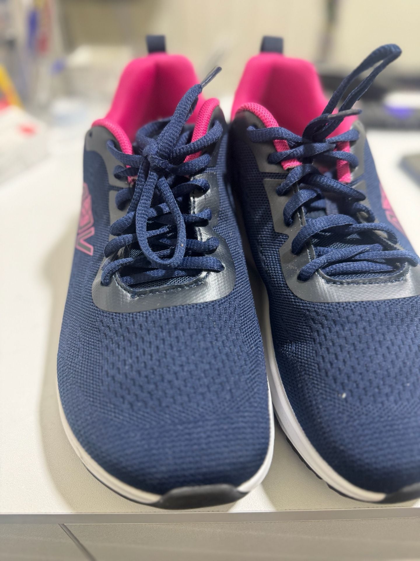 AOV Women's Wide Toe Box Walking Shoes with Arch Support Navy/Pink 16