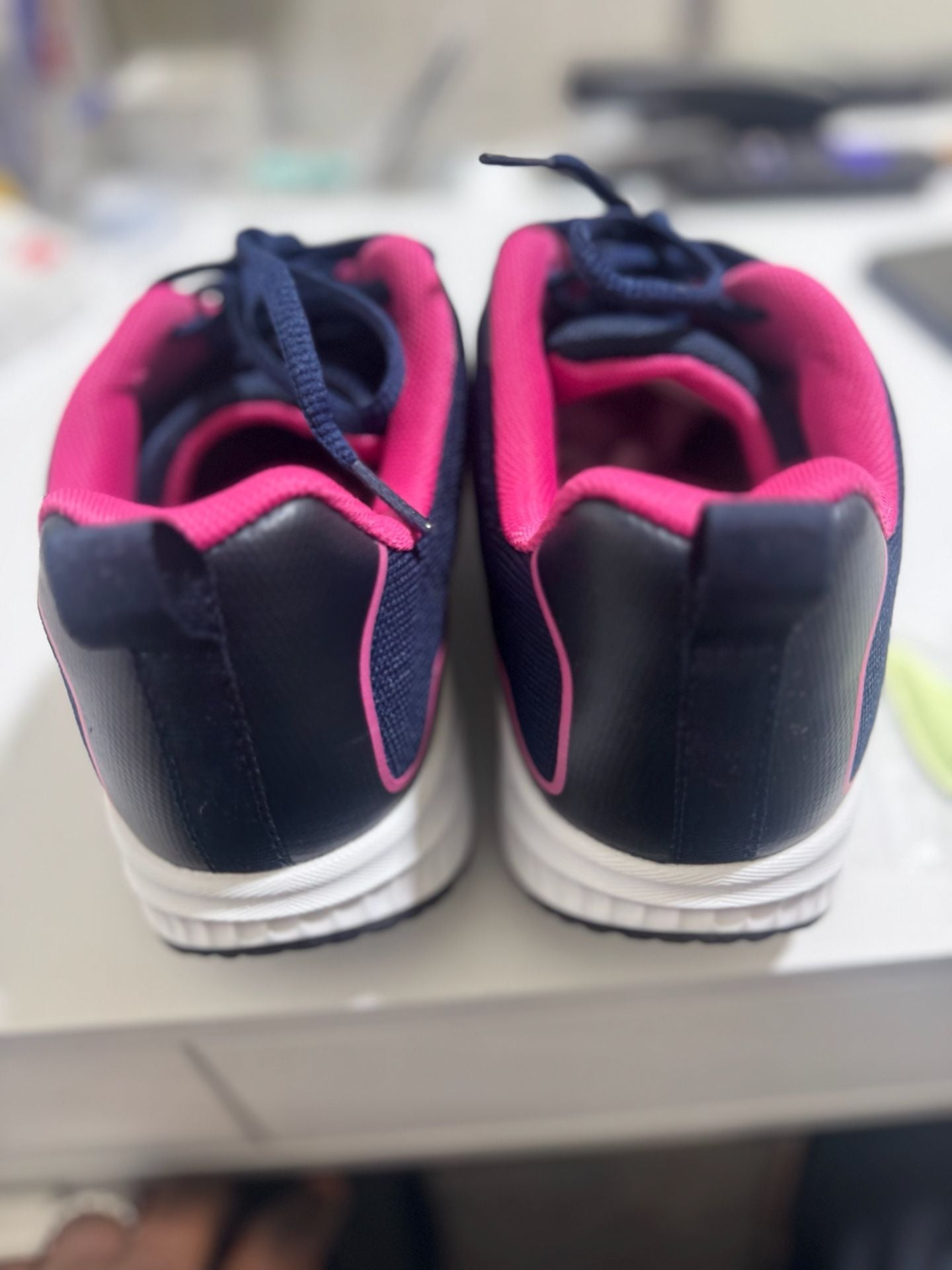 AOV Women's Wide Toe Box Walking Shoes with Arch Support Navy/Pink 19