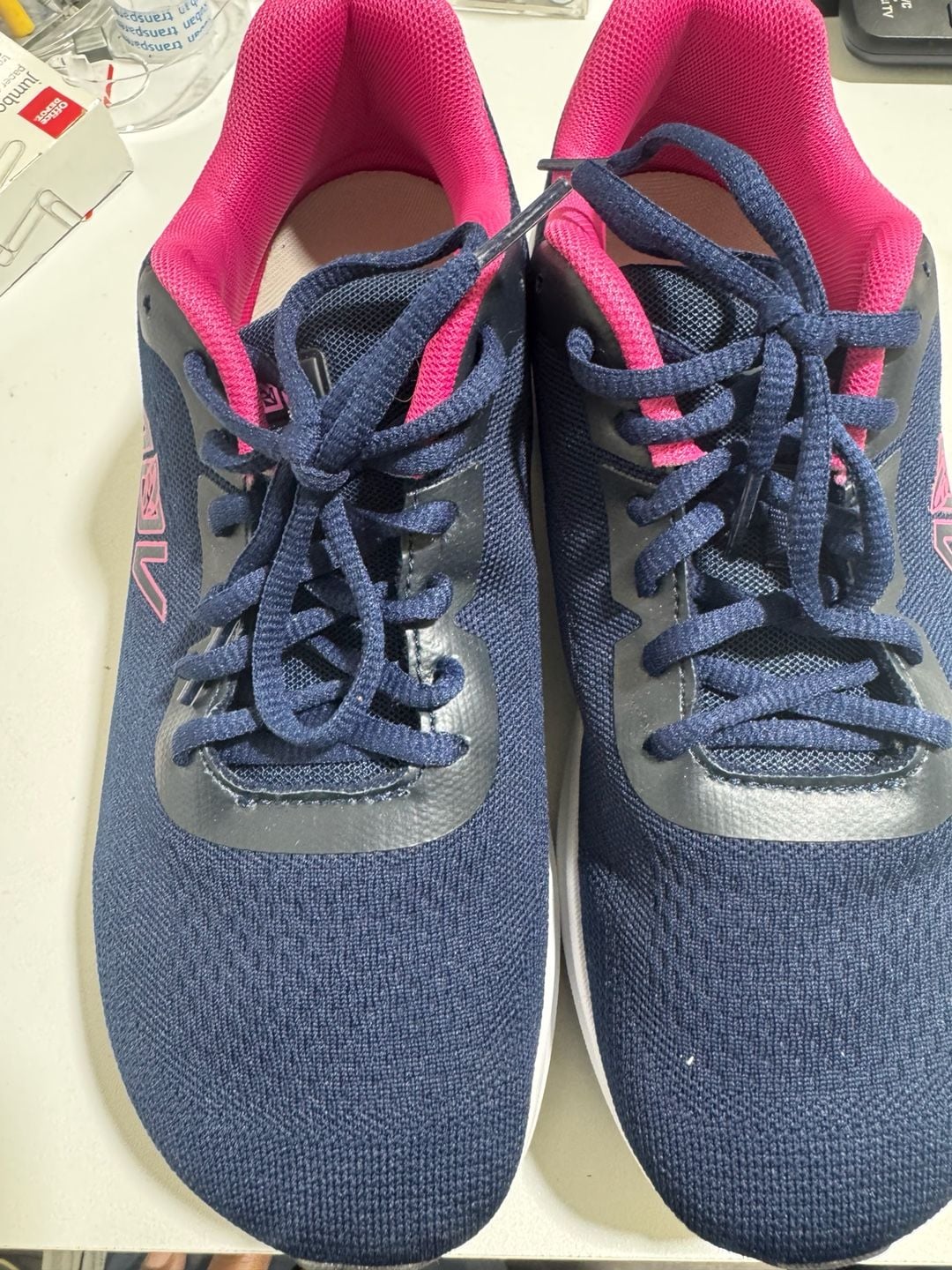 AOV Women's Wide Toe Box Walking Shoes with Arch Support Navy/Pink 21