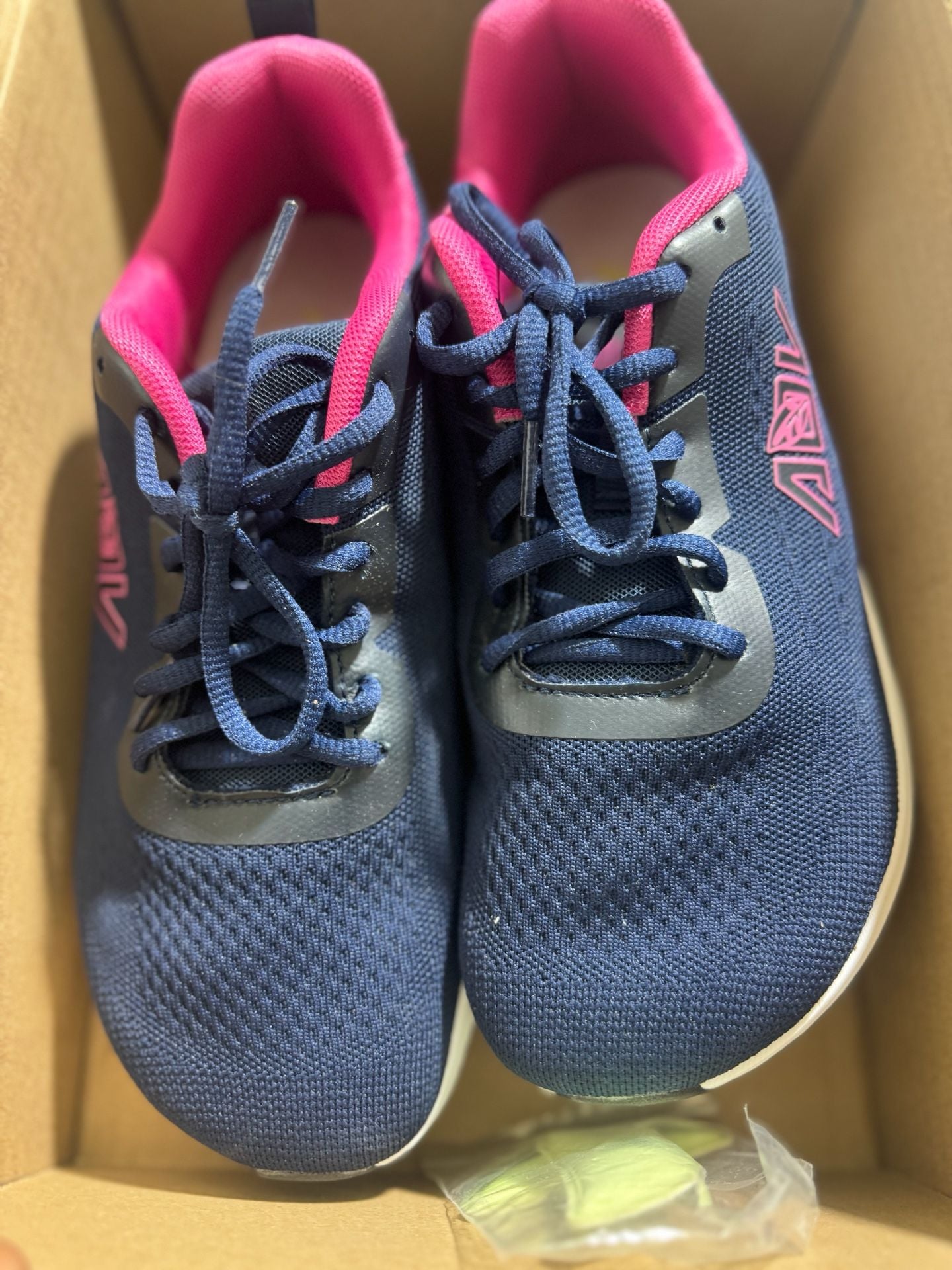 AOV Women's Wide Toe Box Walking Shoes with Arch Support Navy/Pink 23