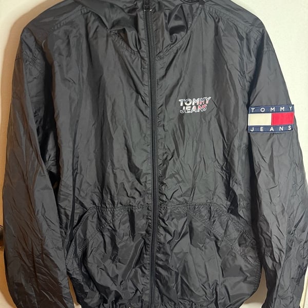Tommy Hilfiger Special Vintage Hooded Windbreaker Jacket Spellout Size L
