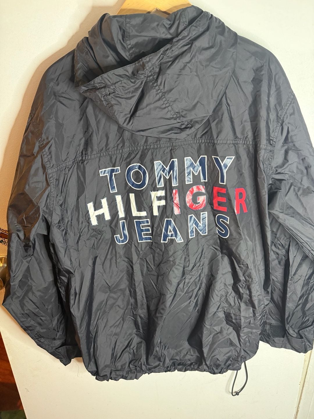 Tommy Hilfiger Special Vintage Hooded Windbreaker Jacket Spellout Size L 7