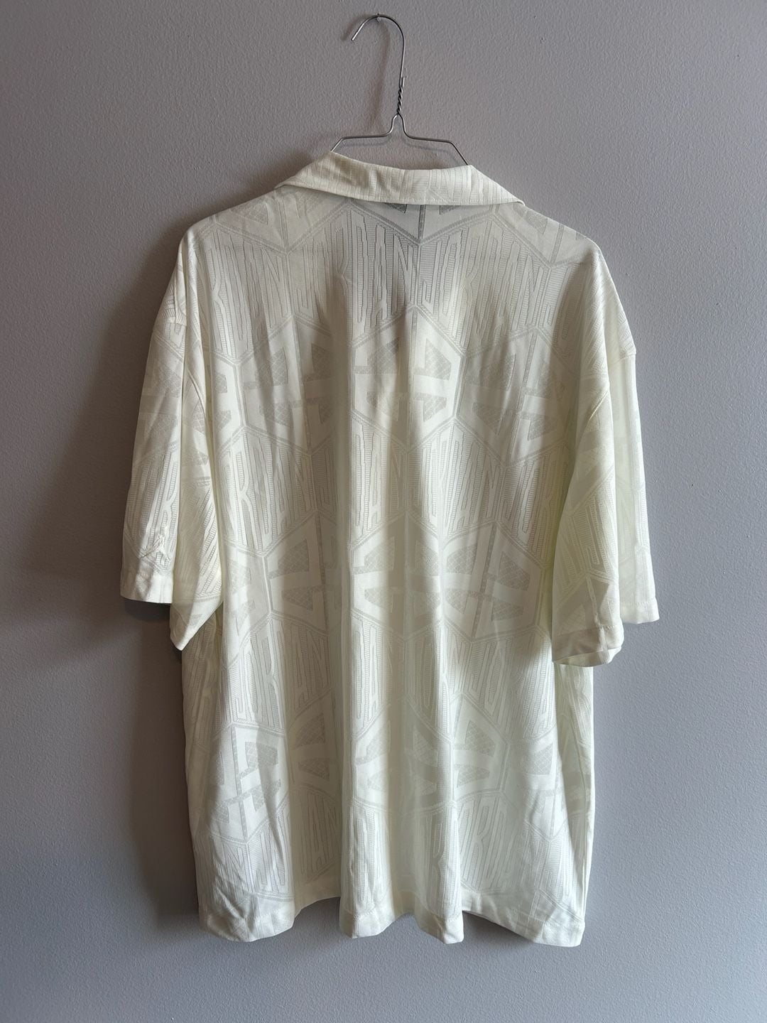 Jordan Flight Short-Sleeve Knit Top Jacquard Button Up Shirt - Sail/White 7