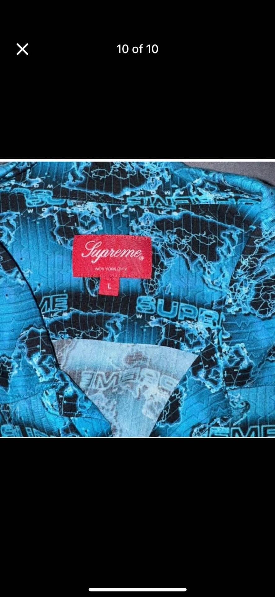 Supreme World Famous Rayon Short Sleeve Shirt Cyan 3